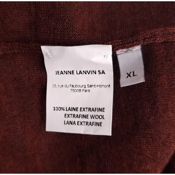 Lanvin Wool Turtleneck Knit Sweater Size XL Slim Mens Burgundy - Picture 11 of 16